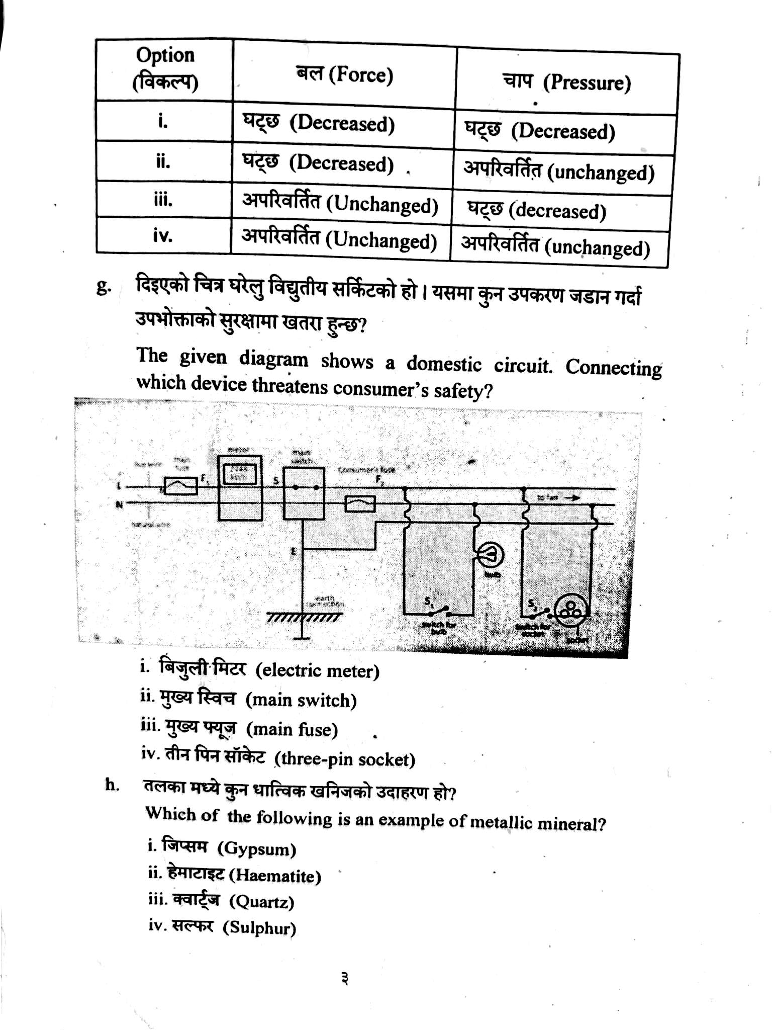 BLE(Grade-8) Science Papers 2082 | Kathmandu Metropolitan City