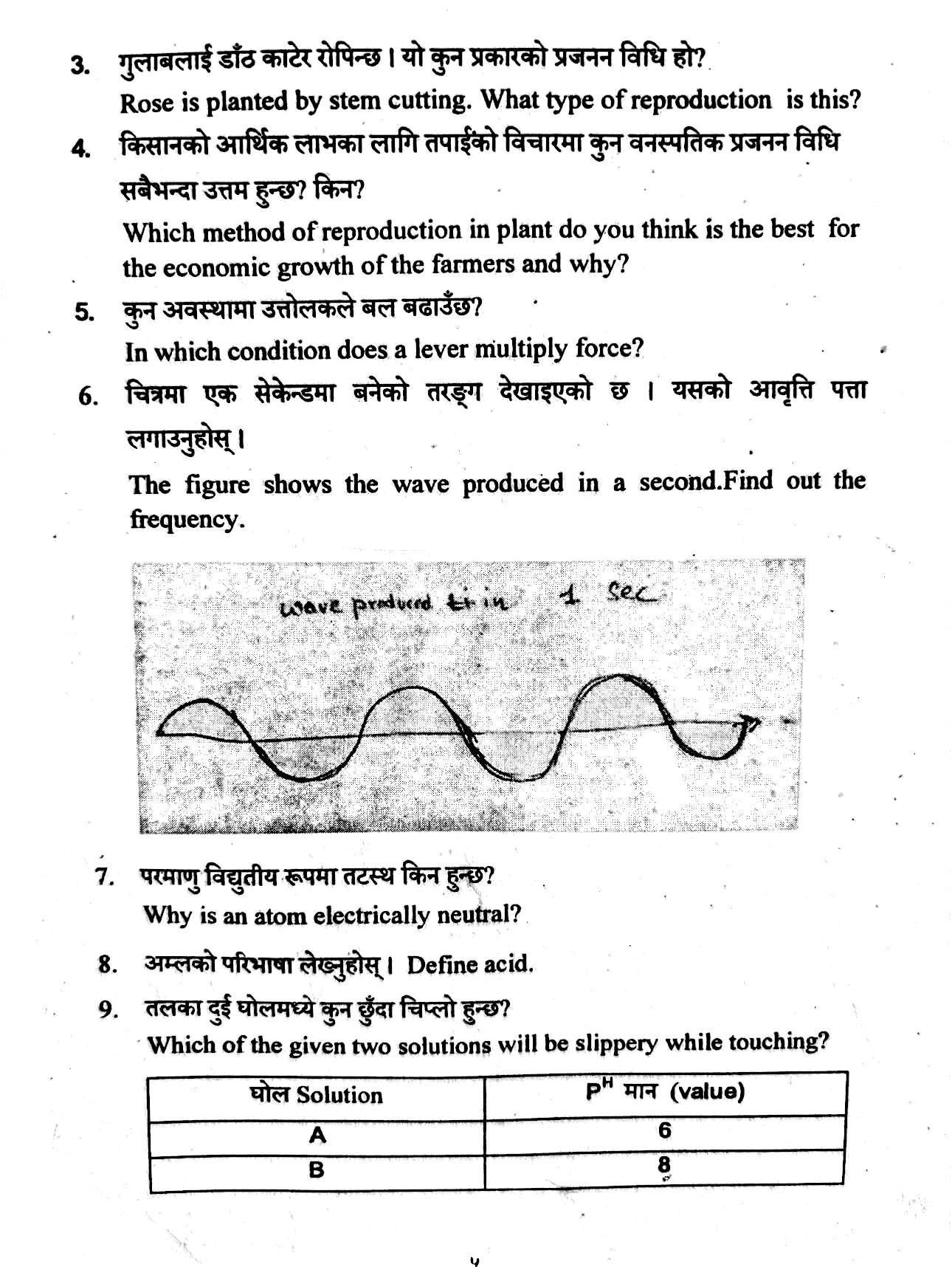 BLE(Grade-8) Science Papers 2082 | Kathmandu Metropolitan City